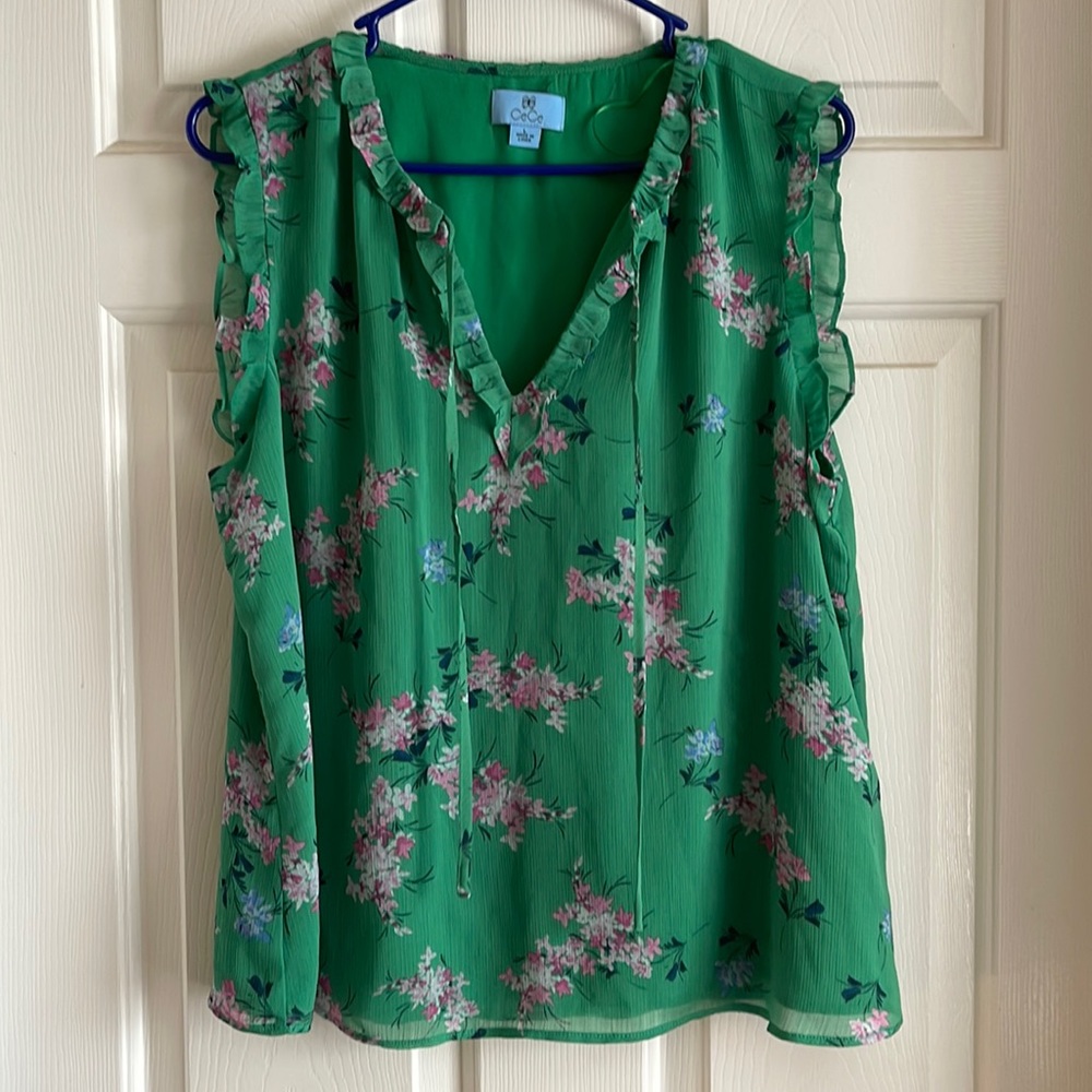 Kelly Green, sleeveless dress shirt. Stitch fix buy.